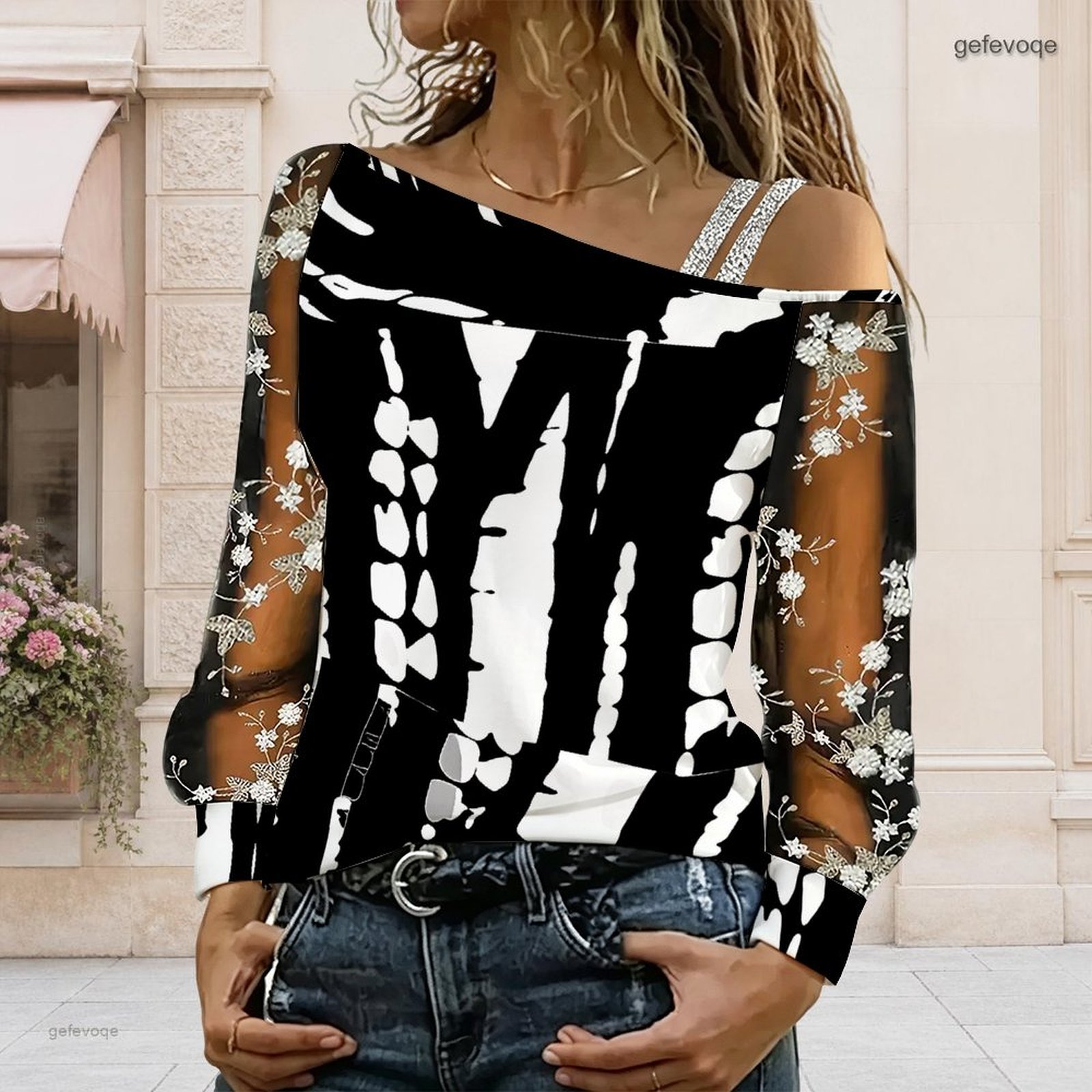Blouse Off Shoulder - بلوزة نسائية مكشوفة الكتفين، توب غير