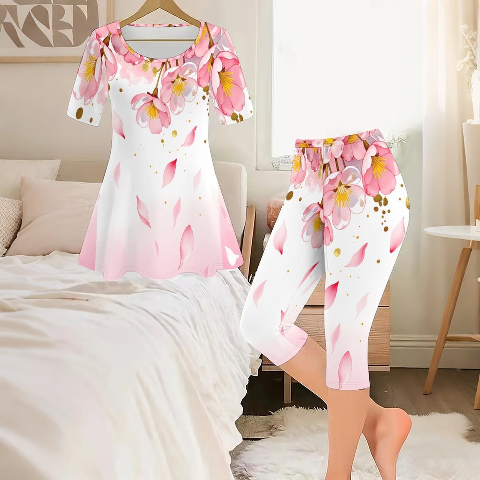طقم من قطعتين بطباعة عتيقة للس - مراجعة Romper Floral Print وسعره