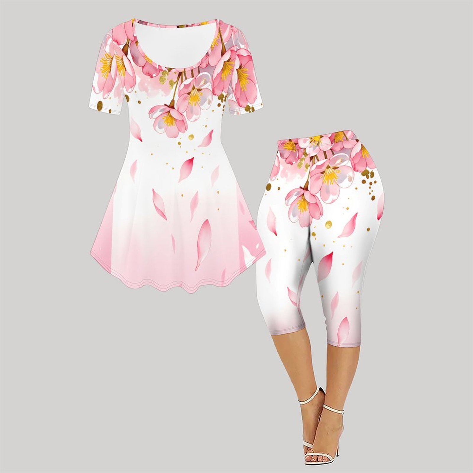 طقم من قطعتين بطباعة عتيقة للس - مراجعة Romper Floral Print وسعره