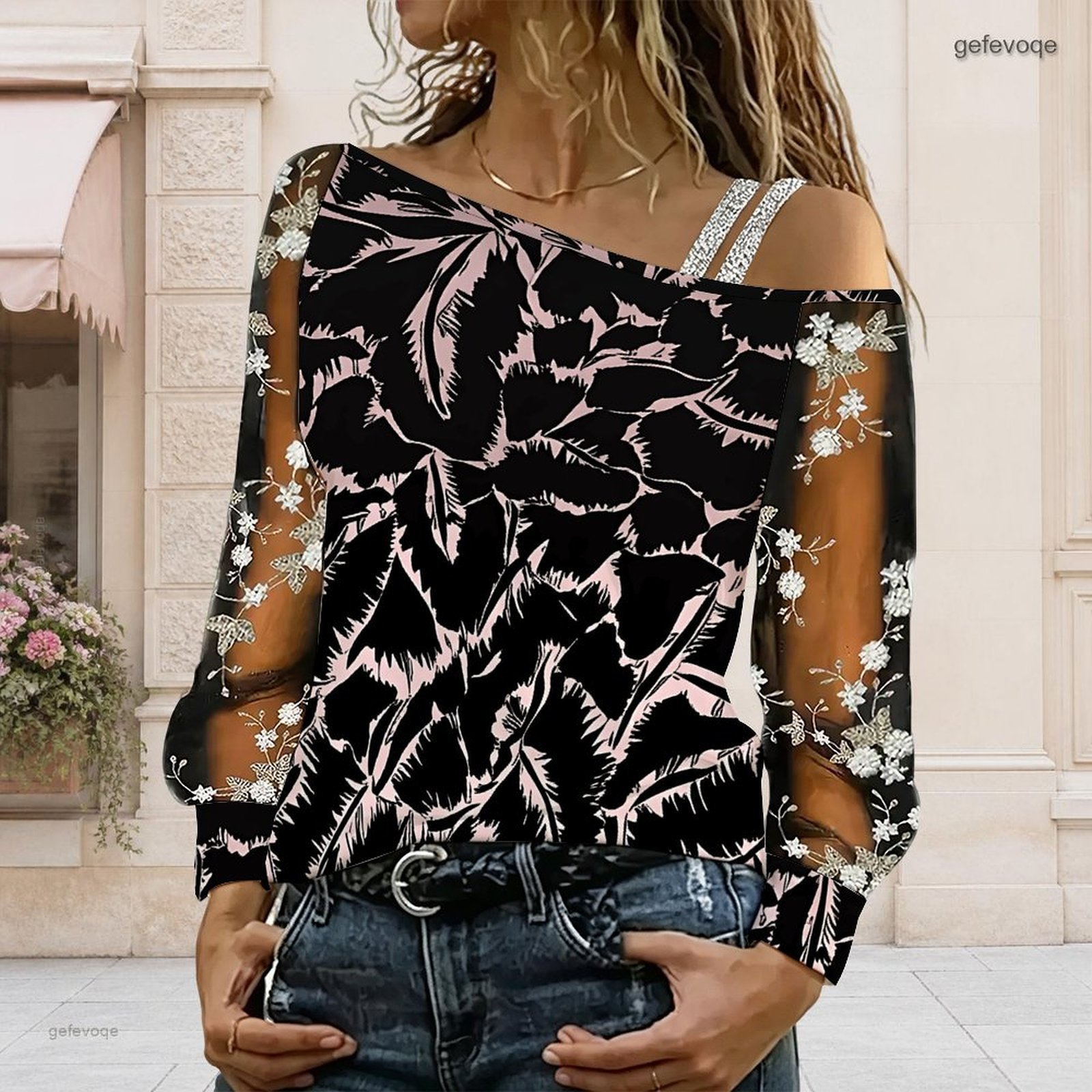 بلوزة نسائية مكشوفة الكتفين، ت - مراجعة Blouse Off Shoulder وسعره