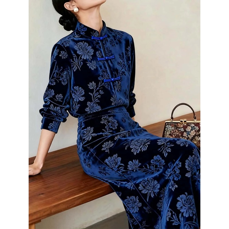 طقم نسائي جديد من قطعتين بنمط  - مراجعة Midi Skirt Floral وسعره