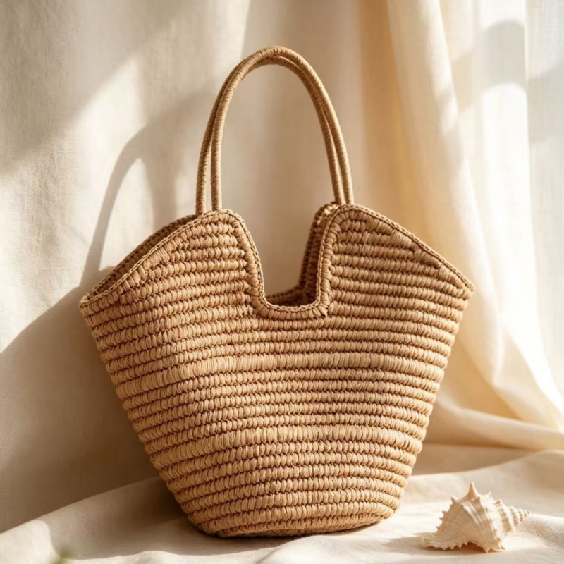 حقيبة يد نسائية منسوجة من القش - مراجعة Crochet Bag Raffia وسعره