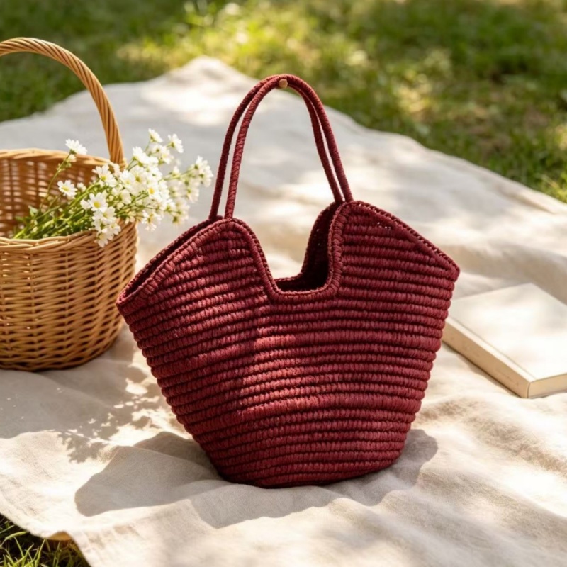 حقيبة يد نسائية منسوجة من القش - مراجعة Crochet Bag Raffia وسعره