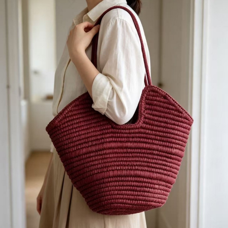 حقيبة يد نسائية منسوجة من القش - مراجعة Crochet Bag Raffia وسعره