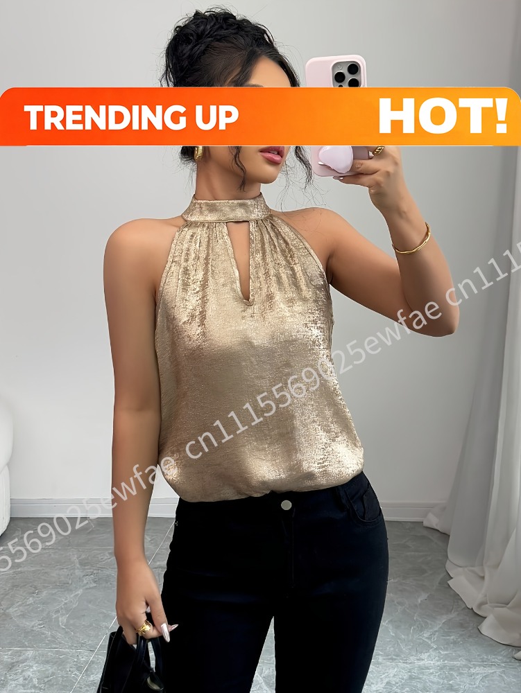 بلوزة نسائية ذهبية لامعة بتصمي - مراجعة Blouse Off Shoulder وسعره