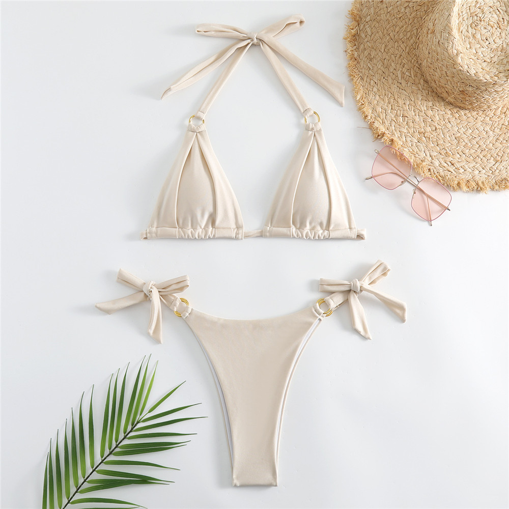 الأبيض Ruched القوس Kontted مل - مراجعة Swimsuit Bikini Ruched وسعره