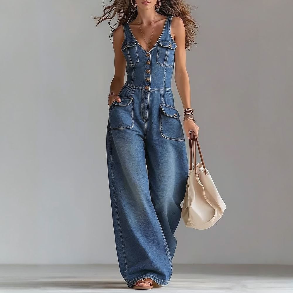 بدلة نسائية كاجوال من الدنيم ا - مراجعة Jumpsuit Linen Relaxed وسعره