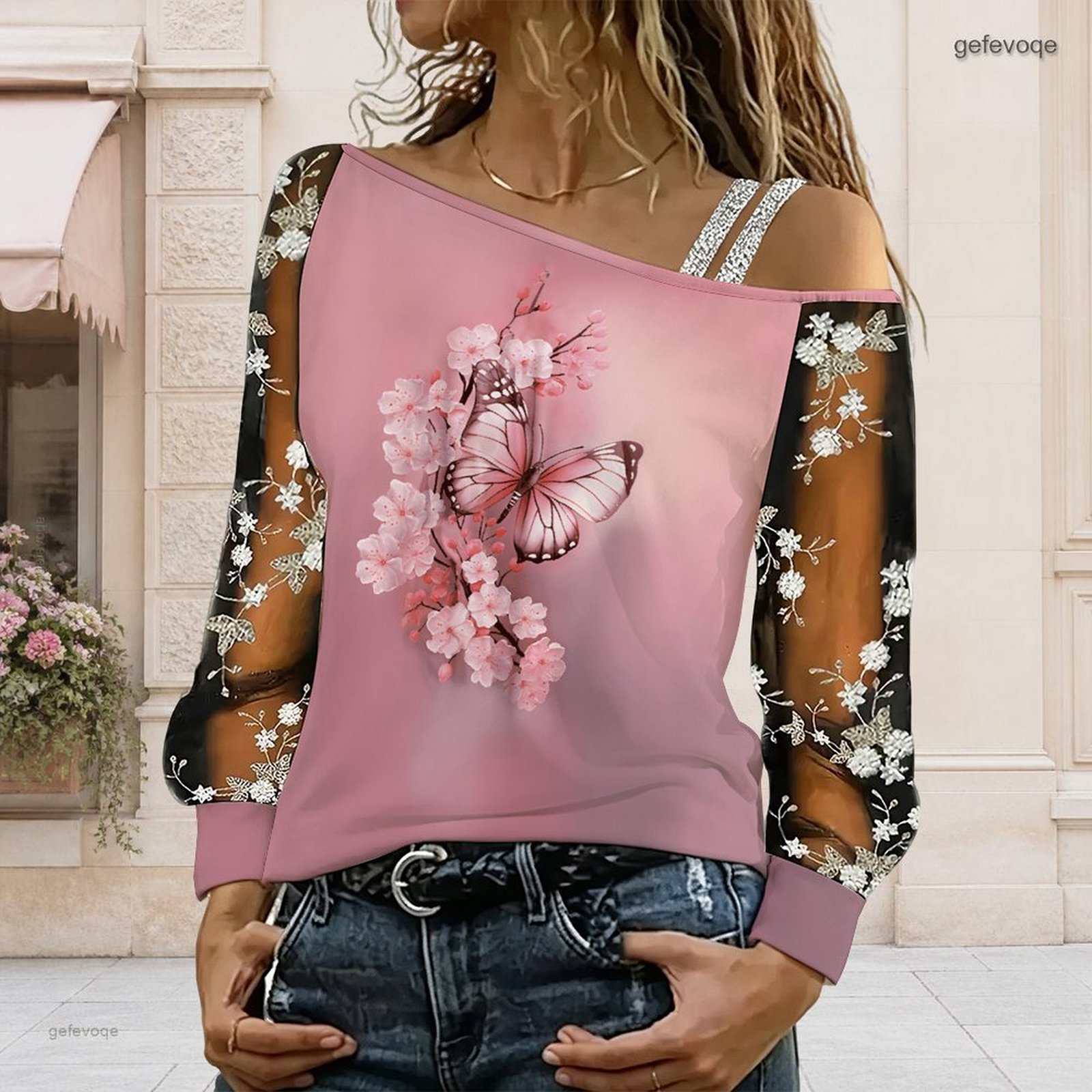 بلوزة نسائية مكشوفة الكتفين، ت - مراجعة Blouse Off Shoulder وسعره